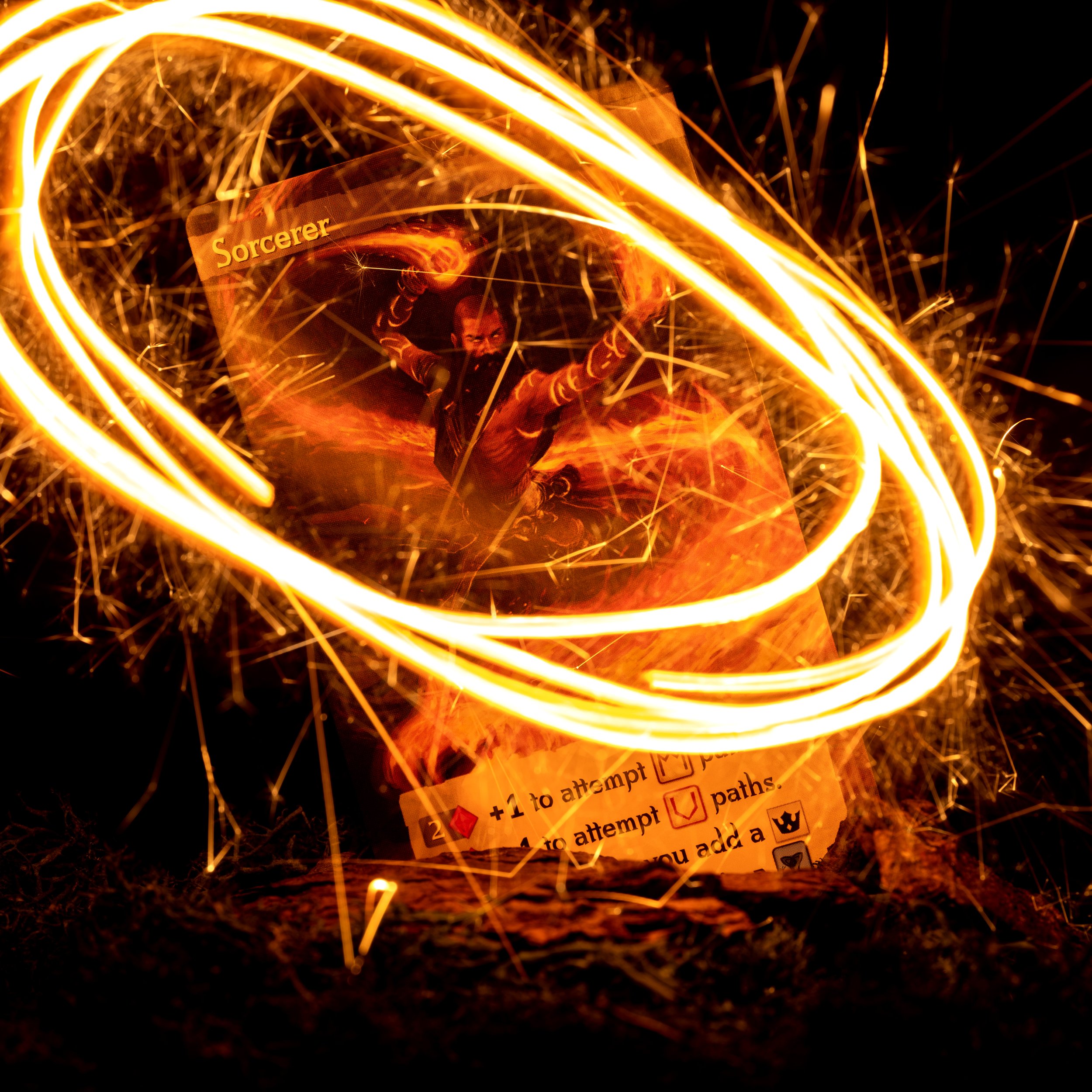 Sorcerer card from Epic Origins with a ring of light surrounding it